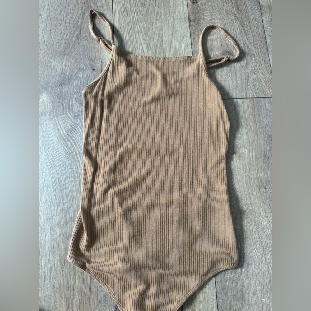 Wild Fable Ribbed Brown Bodysuit